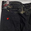 Second-Hand - Desigual Black Embroidered Cinched Ankle Jeans Size S - SwapUp