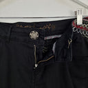 Second-Hand - Desigual Black Embroidered Cinched Ankle Jeans Size S - SwapUp
