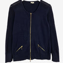Second-Hand - Heine Navy Gold Zip Jacket Size 10 - SwapUp