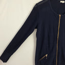 Second-Hand - Heine Navy Gold Zip Jacket Size 10 - SwapUp