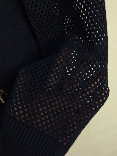 Second-Hand - Heine Navy Gold Zip Jacket Size 10 - SwapUp