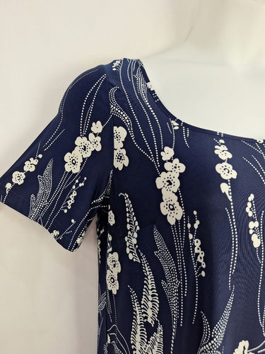 Second-Hand - Leona Edmiston Navy Dotted Midi Dress Size S - SwapUp