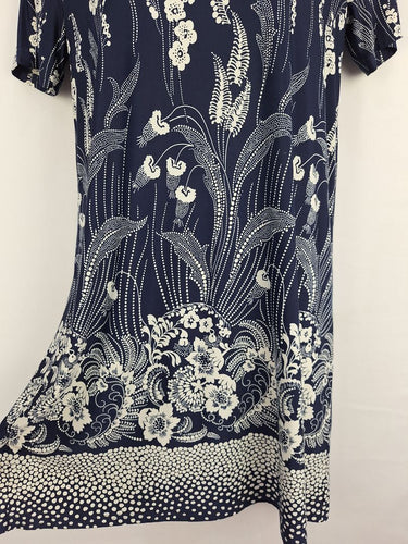 Second-Hand - Leona Edmiston Navy Dotted Midi Dress Size S - SwapUp