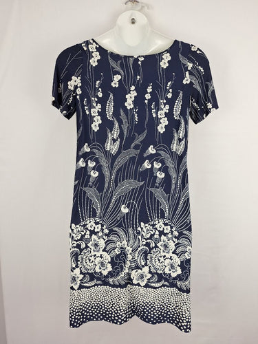 Second-Hand - Leona Edmiston Navy Dotted Midi Dress Size S - SwapUp