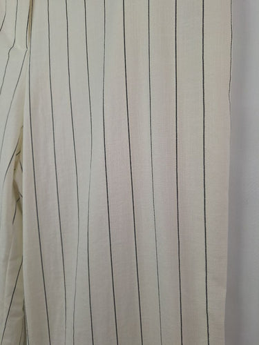 Second-Hand - David Lawrence Off White Pinstriped Pants Size 12 - SwapUp