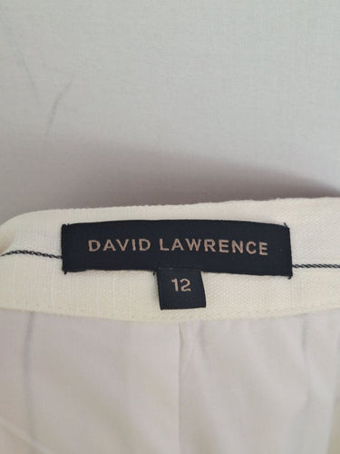 Second-Hand - David Lawrence Off White Pinstriped Pants Size 12 - SwapUp