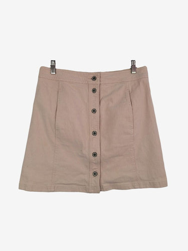 Country Road Pale Pink Button Up Denim Look Skirt Size 12