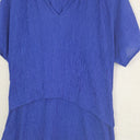 Second-Hand - Marco Polo Deep Blue Textured Flowy Tunic Top Size 14 - SwapUp