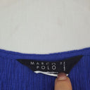 Second-Hand - Marco Polo Deep Blue Textured Flowy Tunic Top Size 14 - SwapUp