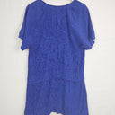 Second-Hand - Marco Polo Deep Blue Textured Flowy Tunic Top Size 14 - SwapUp