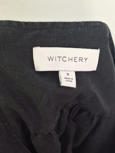 Second-Hand - Witchery Linen Long Sleeve Mini Wrap Dress Size 8 - SwapUp