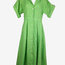 Second-Hand - Witchery Lime Linen Elevated Shirt Dress Size 8 - SwapUp