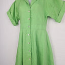 Second-Hand - Witchery Lime Linen Elevated Shirt Dress Size 8 - SwapUp