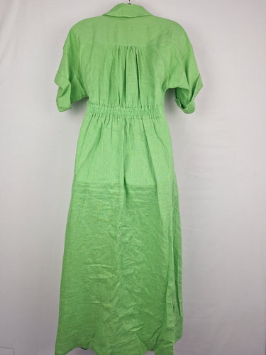 Second-Hand - Witchery Lime Linen Elevated Shirt Dress Size 8 - SwapUp
