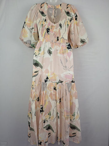 Second-Hand - Witchery Spring Peaches Open Back Dress Size 8 - SwapUp