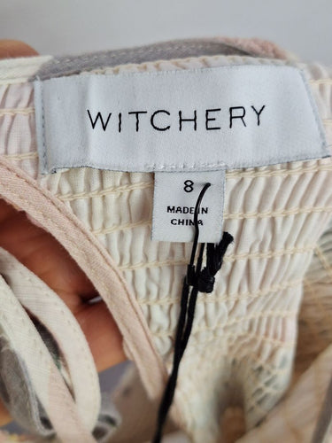 Second-Hand - Witchery Spring Peaches Open Back Dress Size 8 - SwapUp