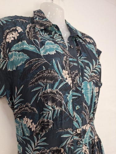 Second-Hand - Witchery Banana Leaf Casual Summer Shirt Dress Size 8 - SwapUp