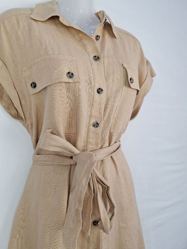 Second-Hand - Witchery Sandy Linen Structured Safari Dress Size 8 - SwapUp