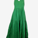 Second-Hand - Witchery Moss Green Summer Tiered Linen Dress Size 8 - SwapUp