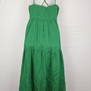 Second-Hand - Witchery Moss Green Summer Tiered Linen Dress Size 8 - SwapUp