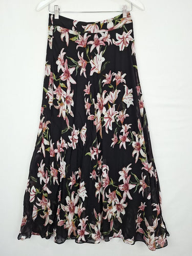 Second-Hand - Witchery Dark Lily Feminine Midi Skirt Size 8 - SwapUp