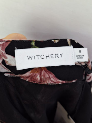 Second-Hand - Witchery Dark Lily Feminine Midi Skirt Size 8 - SwapUp