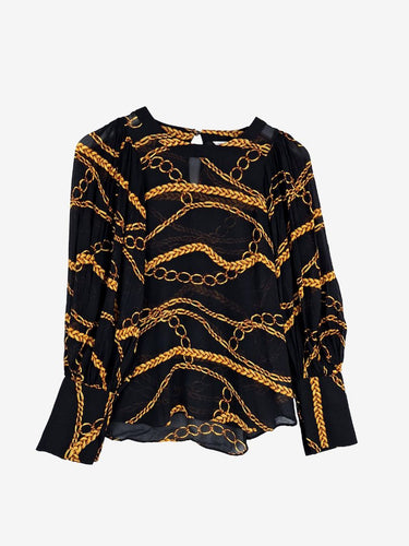 Country Road Sheer Gold Chain Design Blouse Size 4