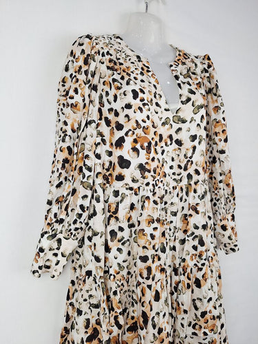 Second-Hand - Witchery Abstract Watercolour Flowy Dress Size 8 - SwapUp