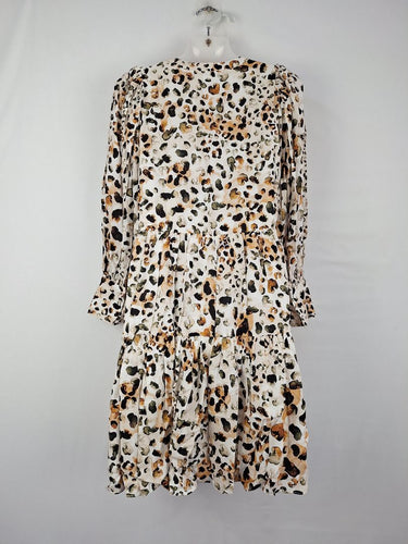 Second-Hand - Witchery Abstract Watercolour Flowy Dress Size 8 - SwapUp