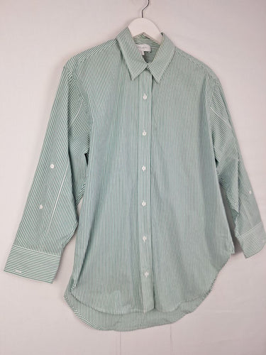 Second-Hand - Witchery Classic Green Striped Shirt Size 8 - SwapUp