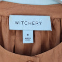 Second-Hand - Witchery Red Dust Pleat Blouse Size 8 - SwapUp