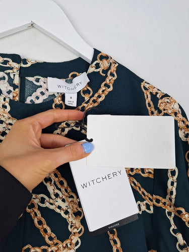 Second-Hand - Witchery Deep Sea Chain Blouse Size 8 - SwapUp