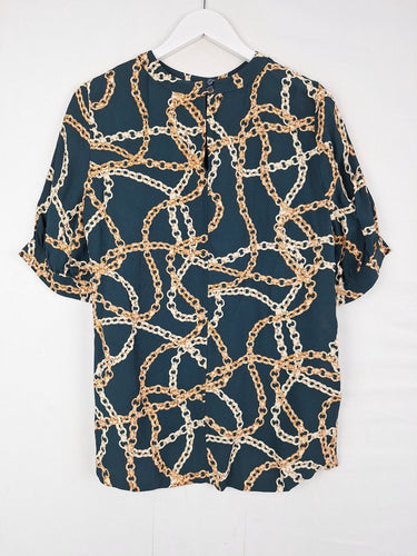 Second-Hand - Witchery Deep Sea Chain Blouse Size 8 - SwapUp