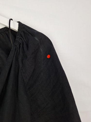 Second-Hand - Witchery Black Pure Linen Wrap Blouse Size 8 - SwapUp