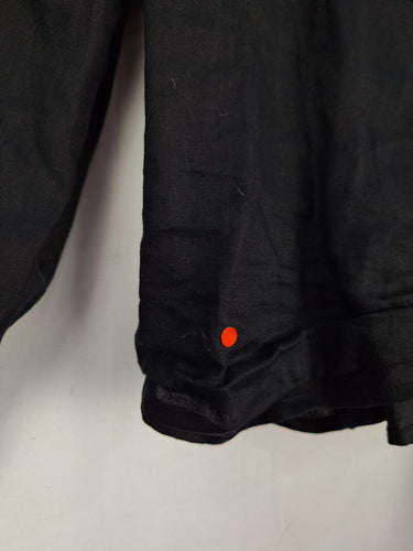 Second-Hand - Witchery Black Pure Linen Wrap Blouse Size 8 - SwapUp