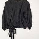 Second-Hand - Witchery Black Pure Linen Wrap Blouse Size 8 - SwapUp