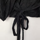 Second-Hand - Witchery Black Pure Linen Wrap Blouse Size 8 - SwapUp