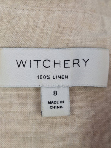 Second-Hand - Witchery Oatmeal Linen Top Size 8 - SwapUp