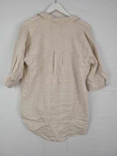 Second-Hand - Witchery Oatmeal Linen Top Size 8 - SwapUp
