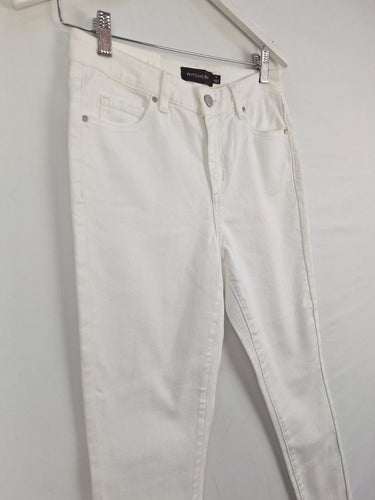 Second-Hand - Witchery Mid Rise Milk Skinny Jeans Size S - SwapUp