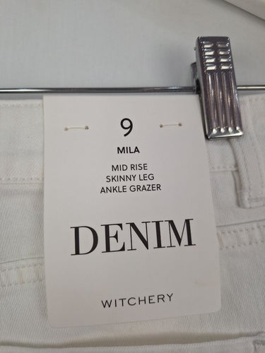Second-Hand - Witchery Mid Rise Milk Skinny Jeans Size S - SwapUp