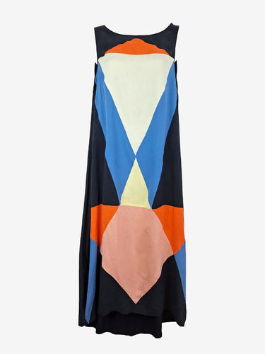 Gorman Geometric Block Coloured Singlet Silk Dress Size 6