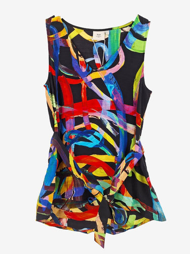 Elk Abstract Paint Tank Top Size 8