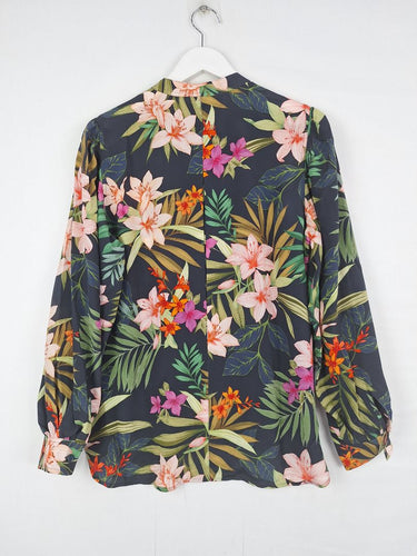 Second-Hand - Trenery Tropical Island Patterned Silk Shirt Size S - SwapUp