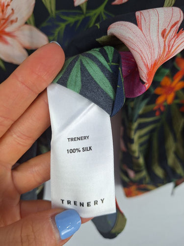 Second-Hand - Trenery Tropical Island Patterned Silk Shirt Size S - SwapUp