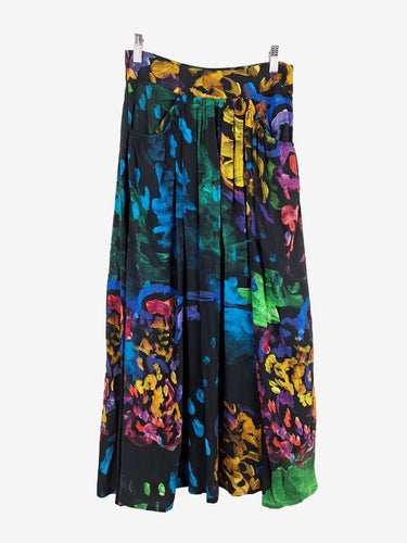 Elk Flowy Neon Garden Paint Skirt Size 8