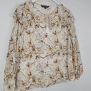 Second-Hand - Liz Jordan Bronze Tie Front Flower Blouse Size 14 - SwapUp