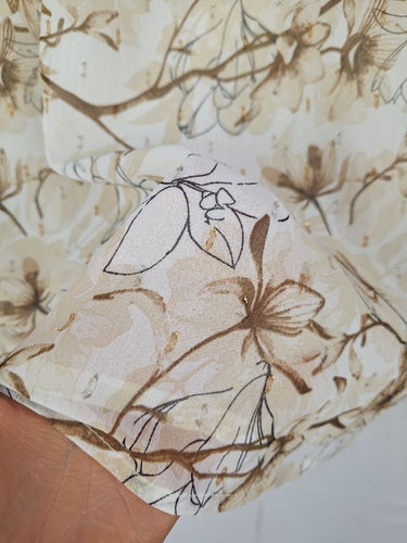 Second-Hand - Liz Jordan Bronze Tie Front Flower Blouse Size 14 - SwapUp