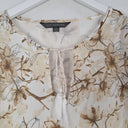 Second-Hand - Liz Jordan Bronze Tie Front Flower Blouse Size 14 - SwapUp