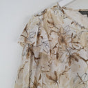 Second-Hand - Liz Jordan Bronze Tie Front Flower Blouse Size 14 - SwapUp